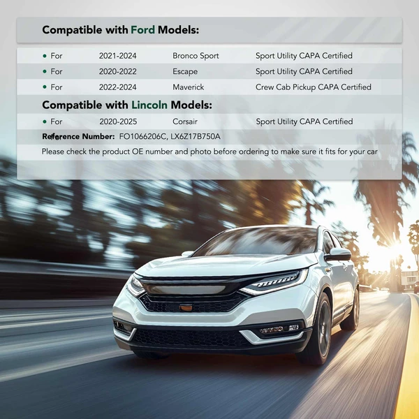 Front Driver Steel Bumper Mounting Bracket with CAPA for Ford Escape Lincoln