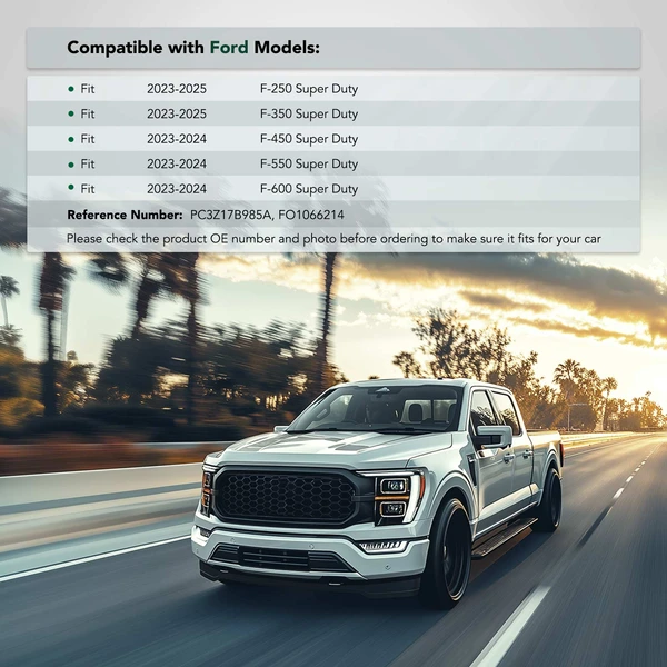 Front Driver Steel Bumper Mounting Plate for Ford F-250 F-350 Super Duty 2023-2025