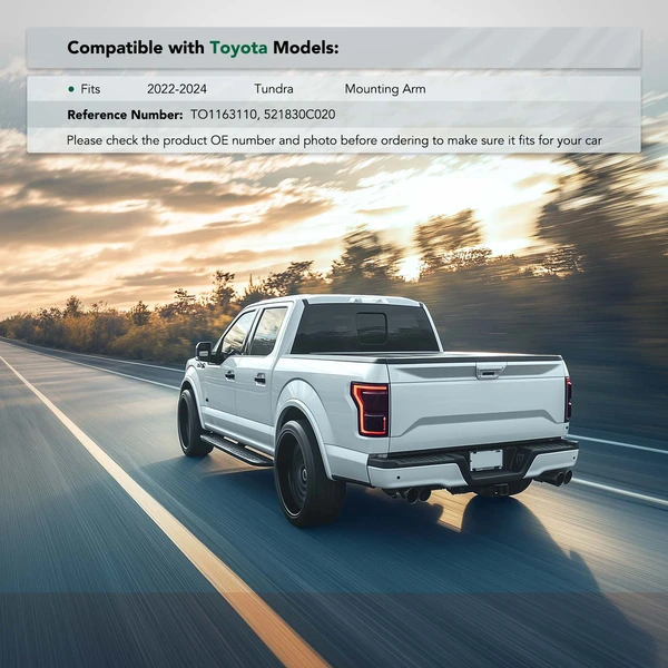 Rear Passenger Polyoxymethylene Plastic Black Bumper Bracket for 2022-2024 Toyota Tundra