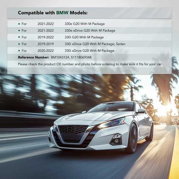 Front Passenger Plastic Bumper Cover Support for BMW 330e 330i xDrive 2019-2022 G20