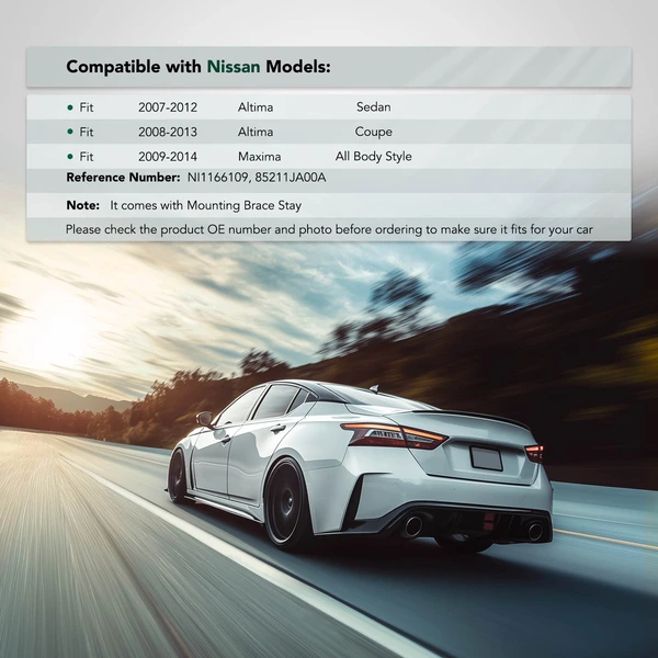 Rear Driver Bumper Bracket for Nissan Altima 2007-2013 Maxima 2009-2014 2.5L 3.5L