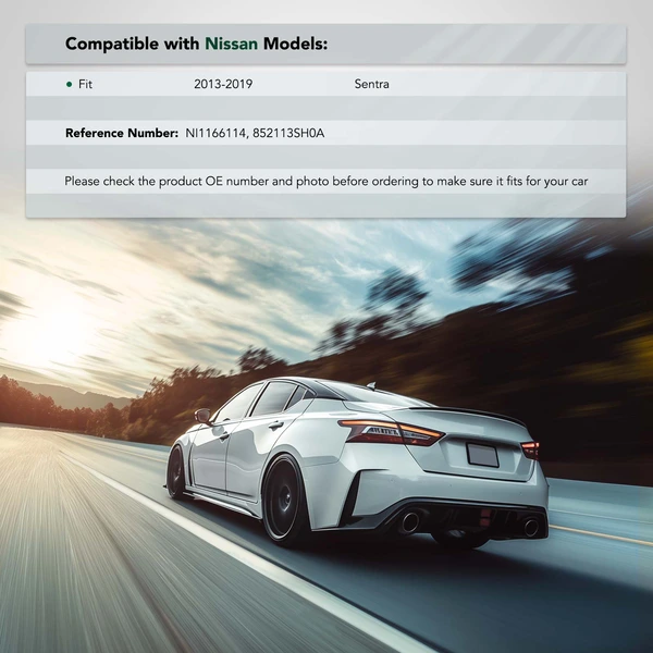 Rear Driver Reinforcement Bar Bumper Bracket for 2013-2019 Nissan Sentra