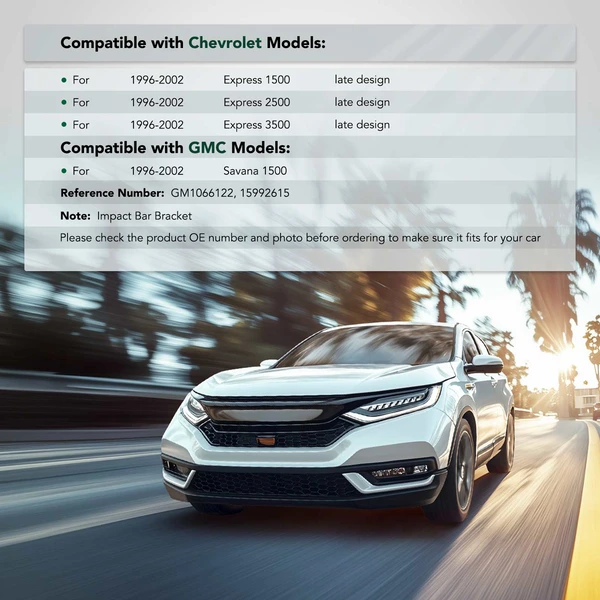 Front Driver or Passenger Bumper Bracket for Chevy Express 1500 GMC Savana 1500 1996-2002