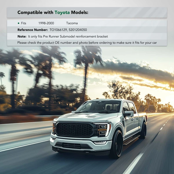 Front Driver Steel Bumper Bracket for Toyota Tacoma Pre Runner 1998-2000 RWD