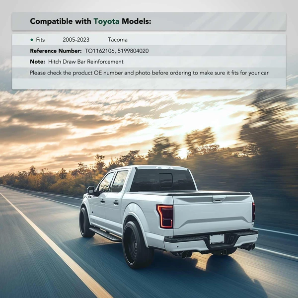 Rear Driver or Passenger Steel Bumper Bracket for 2005-2023 Toyota Tacoma