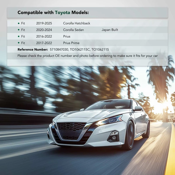 Front Driver Steel Bumper Bracket with CAPA for Toyota Corolla 19-25 Prius 16-22