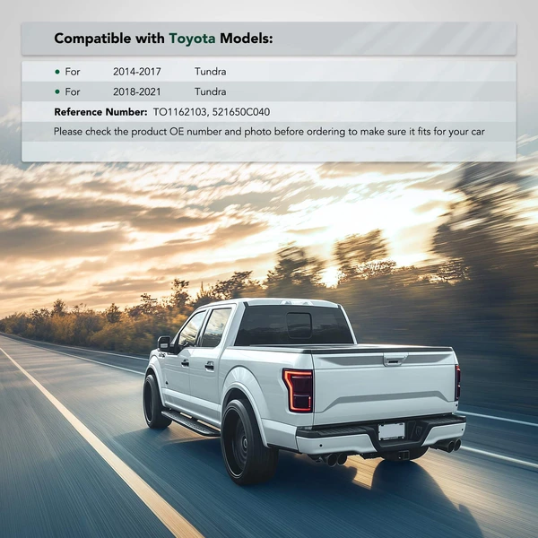 Rear Driver or Passenger Black Bumper Assembly for 2014-2021 Toyota Tundra