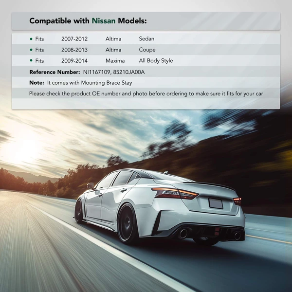 Rear Passenger Bumper Bracket for Nissan Altima 2007-2013 Maxima 2009-2014 2.5L 3.5L