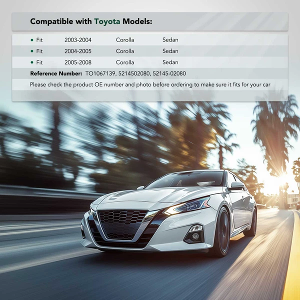 Front Passenger Steel Bumper Bracket for Toyota Corolla 2003-2008 Sedan