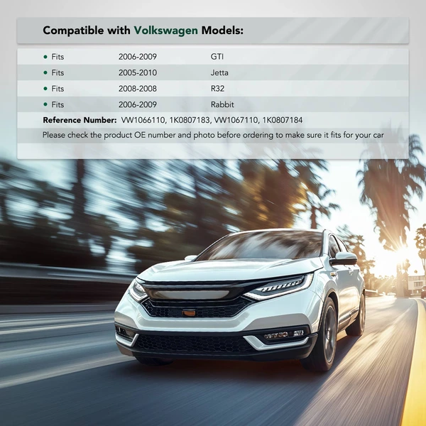 2 Pcs Front Driver & Passenger Bumper Bracket for Volkswagen Jetta 2005-2010 GTI 2006-2009