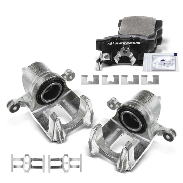 6-PC Brake Caliper + Brake Pad, Rear Driver & Passenger, 1-Piston, A-Premium APBC3429