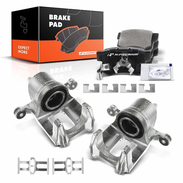 2010-2012 Acura RDX 6-Pc Brake Caliper and Pad Kit Rear Driver & Passenger 1-Piston A-Premium APBC3429
