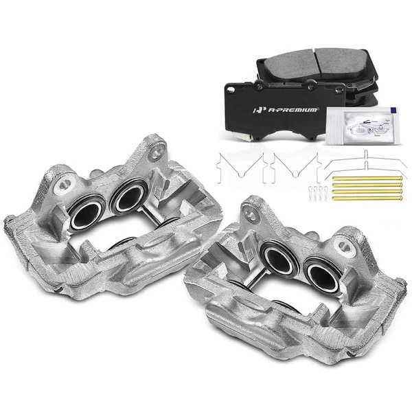 2003-2009 Lexus GX470 6-Pc Brake Caliper and Pad Kit Front Driver & Passenger 4-Piston A-Premium APBC3432