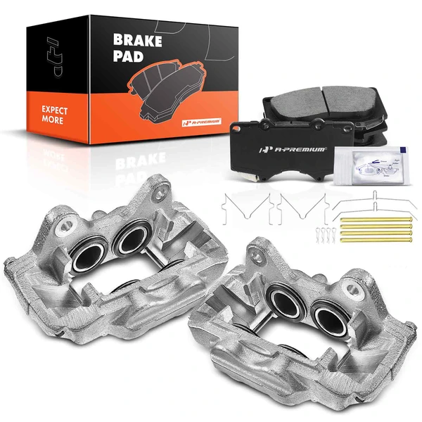 6-PC Brake Caliper + Brake Pad, Front Driver & Passenger, 4-Piston, A-Premium APBC3432