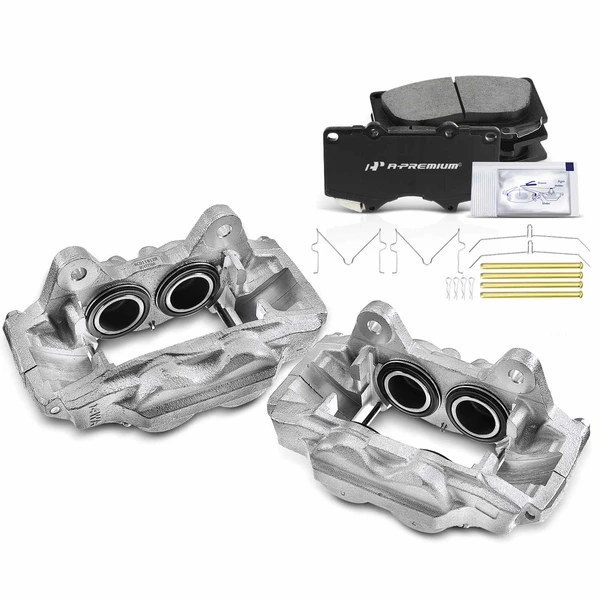 2010-2015 Lexus GX460 6-Pc Brake Caliper and Pad Kit Front Driver & Passenger 4-Piston A-Premium APBC3430