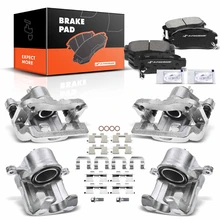 12 Pcs Front & Rear Brake Calipers & Ceramic Brake Pads