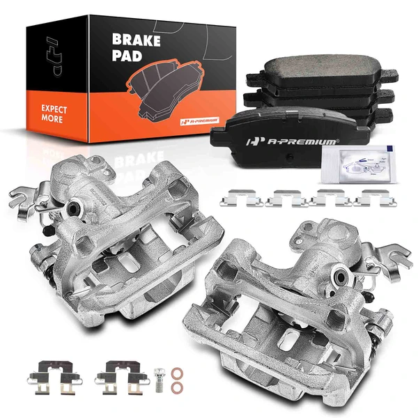 6 Pcs Rear Brake Calipers & Ceramic Brake Pads for 2007-2012 Lincoln MKZ