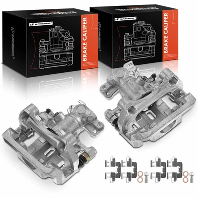 1 Piston Rear Driver & Passenger Disc Brake Caliper with Bracket