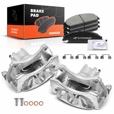 6 Pcs Front Brake Calipers & Ceramic Brake Pads