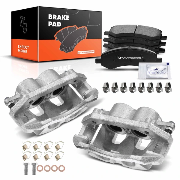 2011 Ram Dakota 6-Pc Brake Caliper and Pad Kit Front Driver & Passenger 2-Piston A-Premium APBC3658