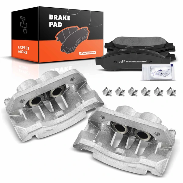 6 Pcs Rear Brake Calipers & Ceramic Brake Pads for 2008-2012 Ford F-250 Super Duty