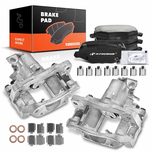 6-PC Brake Caliper + Brake Pad, Rear Driver & Passenger, 1-Piston, A-Premium APBC3659