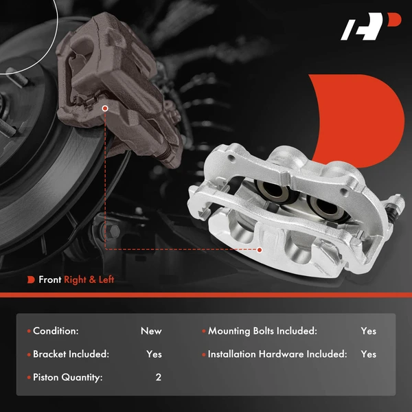 2-Pc Brake Caliper with Bracket Front Driver & Passenger 2-Piston A-Premium APBC4463