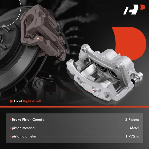 2-Pc Brake Caliper Front Left Driver Side 2-Piston A-Premium APBC4393