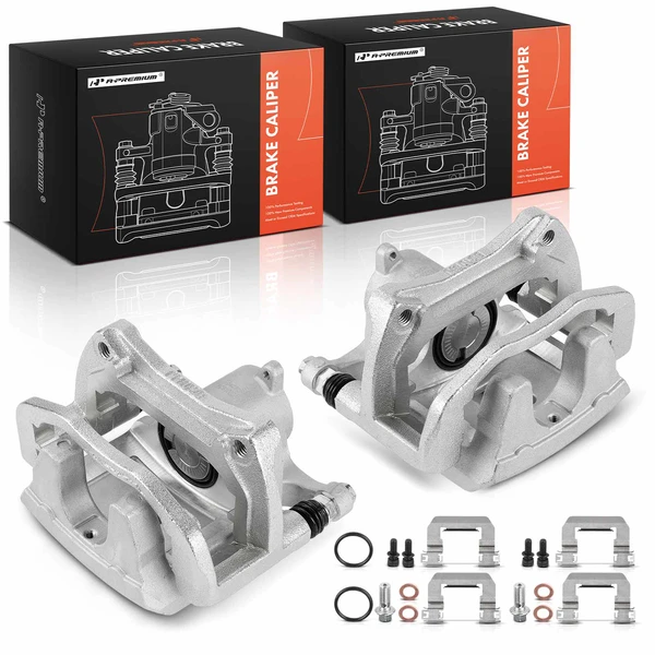 2016-2020 Tesla S 2-Pc Brake Caliper with Bracket Rear Driver & Passenger 1-Piston A-Premium APBC4536