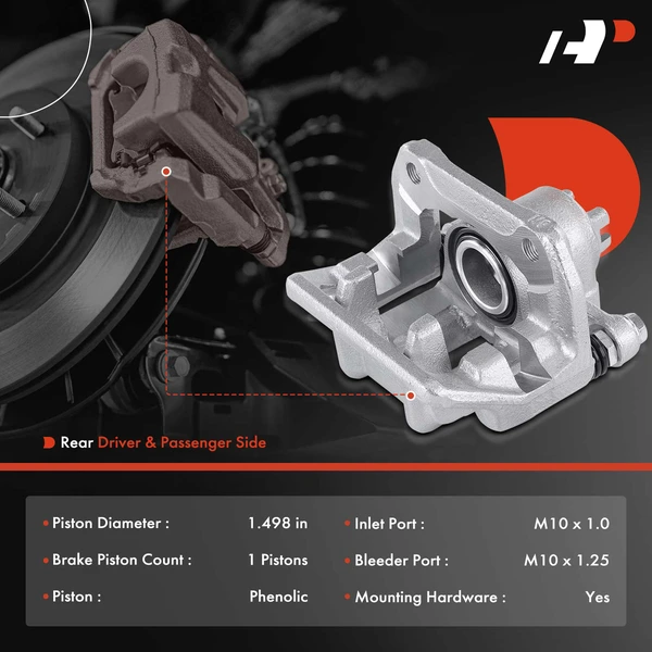 2-PC Brake Caliper, Rear Driver & Passenger, 1-Piston, A-Premium APBC3789