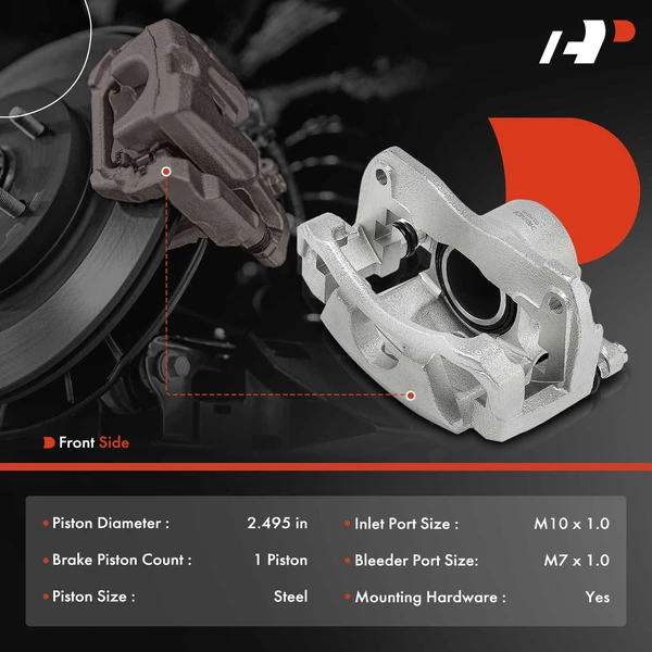 2-PC Brake Caliper, Front Driver & Passenger, 1-Piston, A-Premium APBC4038