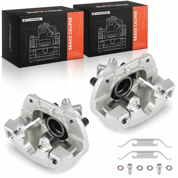 2-Pc Brake Caliper with Bracket Front Driver & Passenger 1-Piston A-Premium APBC4547