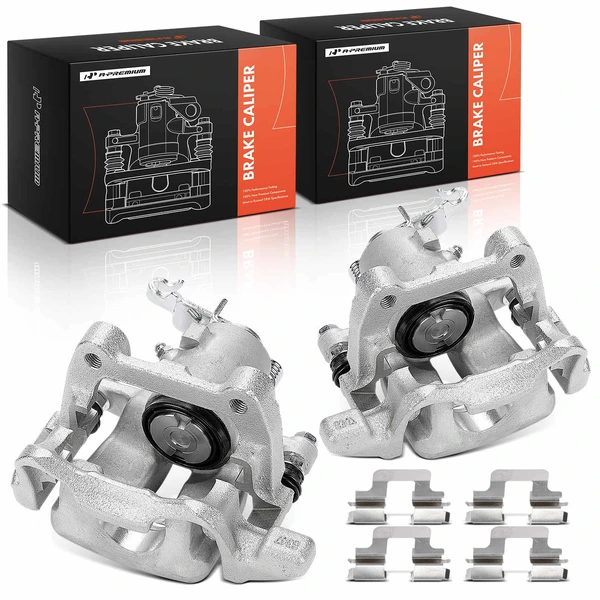 2-Pc Brake Caliper with Bracket Rear Driver & Passenger 1-Piston A-Premium APBC4489