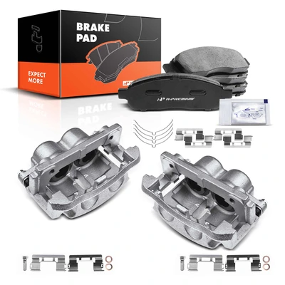 6 Pcs Front Disc Brake Calipers + Ceramic Pads