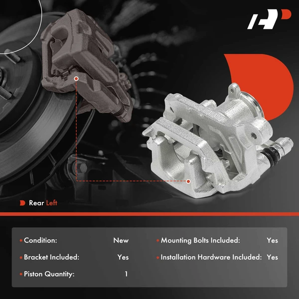1-Pc Brake Cylinder Caliper with Bracket Rear Left Driver Side 1-Piston A-Premium APBC4519
