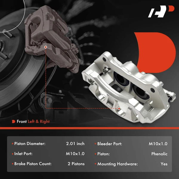 1-Pc Brake Caliper Front Right Passenger Side 2-Piston A-Premium APBC4698