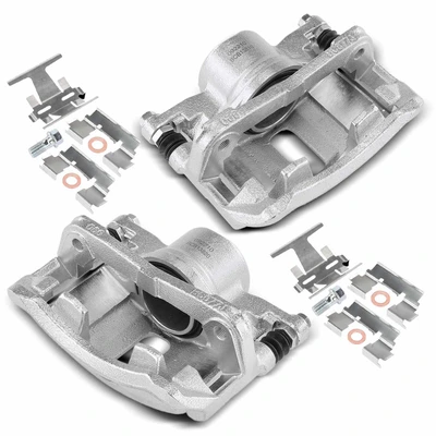 2 Pcs Front Disc Brake Calipers with Bracket