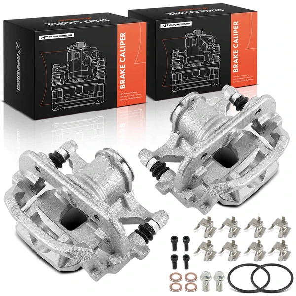 2-Pc Brake Caliper with Bracket Rear Driver & Passenger 1-Piston A-Premium APBC4521