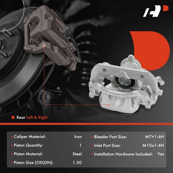 2-Pc Brake Caliper Rear Driver & Passenger 1-Piston A-Premium APBC4567