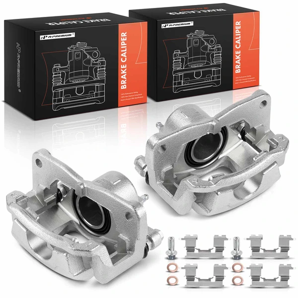 2012-2015 Scion iQ 2-Pc Brake Caliper with Bracket Front Driver & Passenger 1-Piston A-Premium APBC4569