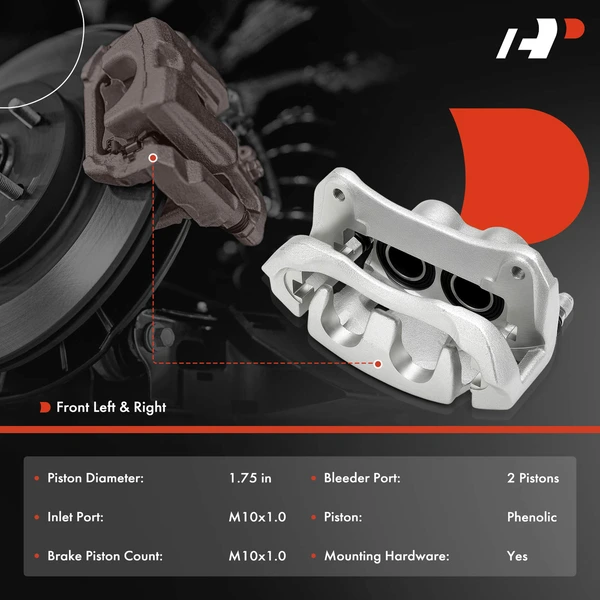 2-Pc Brake Caliper Front Driver & Passenger 2-Piston A-Premium APBC4572