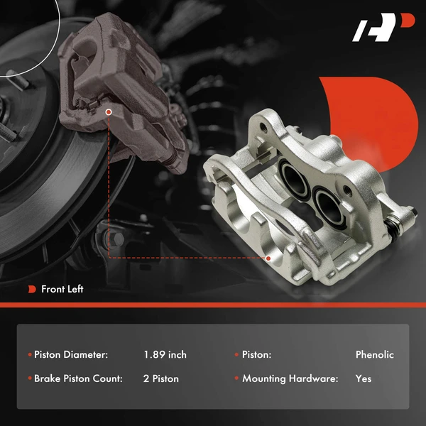 1-Pc Brake Caliper Front Left Driver Side 2-Piston A-Premium APBC4586