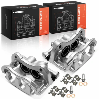 2 Pcs Front Driver & Passenger Brake Caliper with Bracket
