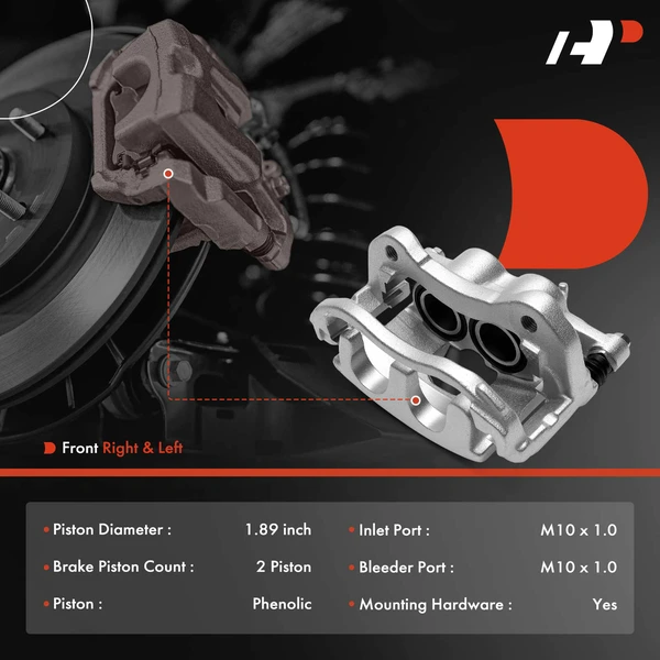 2-Pc Brake Caliper Front Driver & Passenger 2-Piston A-Premium APBC4587