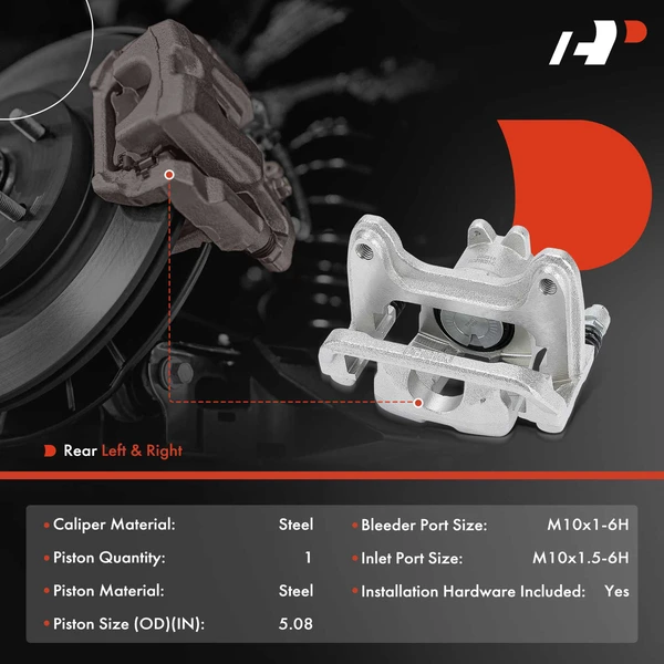 2-Pc Brake Caliper Rear Driver & Passenger 1-Piston A-Premium APBC4581
