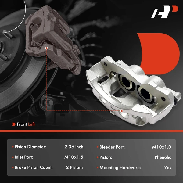 1-Pc Brake Caliper Front Left Driver Side 2-Piston A-Premium APBC4699