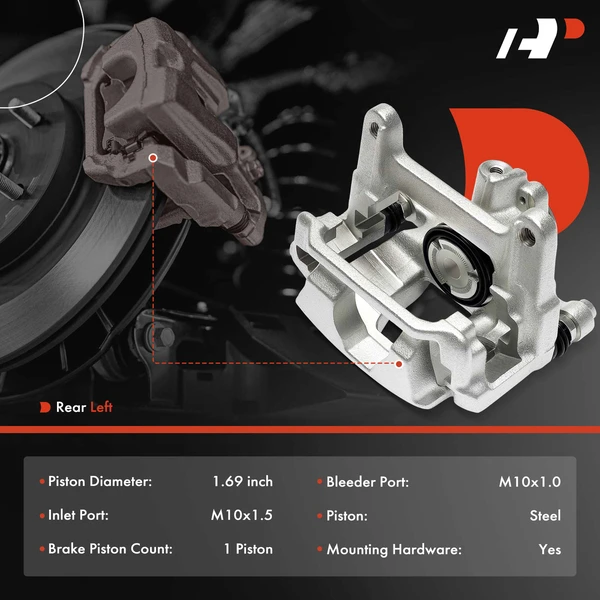 1-Pc Brake Caliper Rear Left Driver Side 1-Piston A-Premium APBC4590