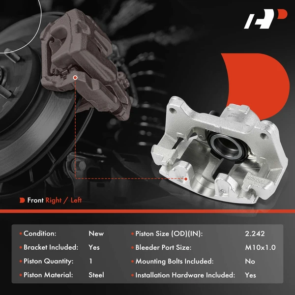 1-Pc Brake Caliper with Bracket 1-Piston A-Premium APBC4430