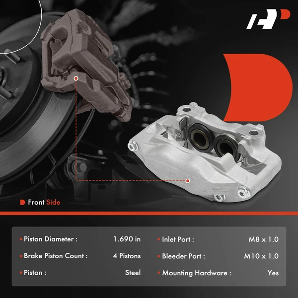 2-PC Brake Caliper, Front Driver & Passenger, 4-Piston, A-Premium APBC3840
