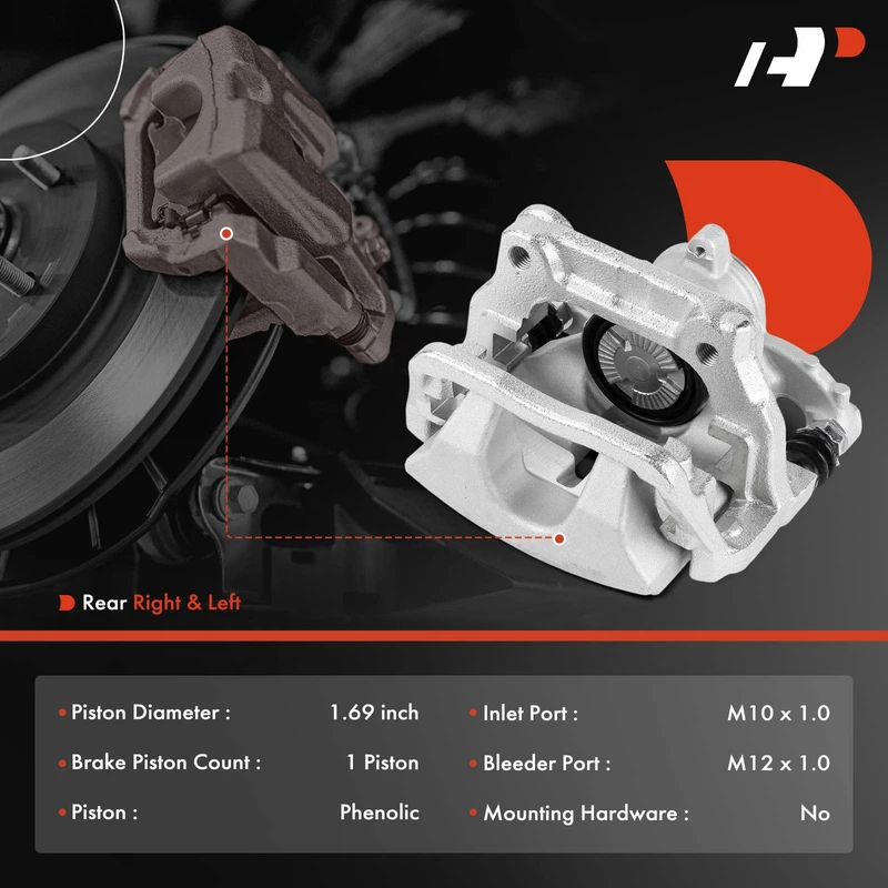 2-Pc Brake Caliper Rear Driver & Passenger 1-Piston A-Premium APBC4594